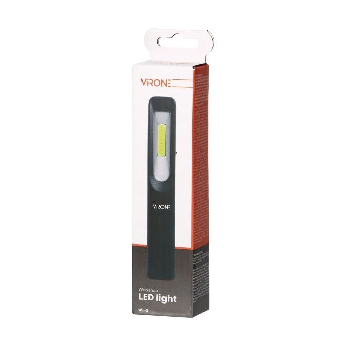 Latarka warsztatowa LED 3W 200lm + 3W 150lm, 1200mAh, 3 funkcje 100, 50, dioda frontowa, magnes, zawiesie WL‑2 - obrazek 2