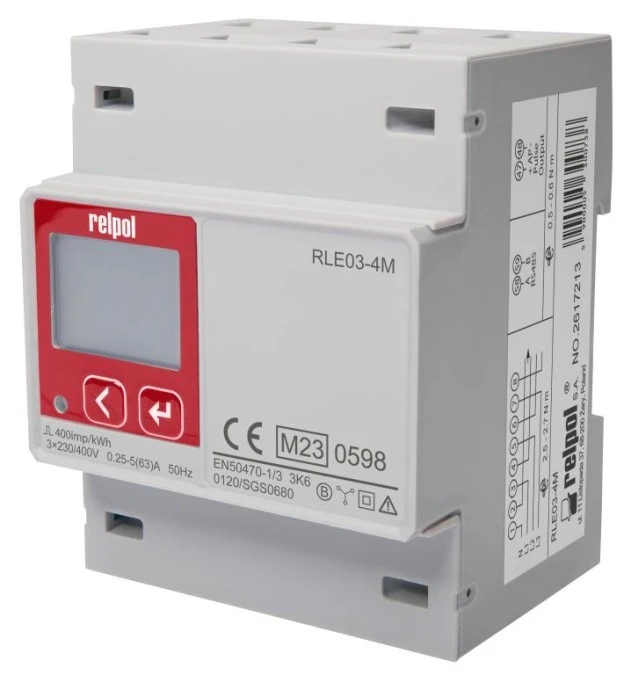 Licznik energii elektrycznej 3‑fazowy MID, komunikacja MODBUS RLE03‑4M 2617213 - obrazek 1