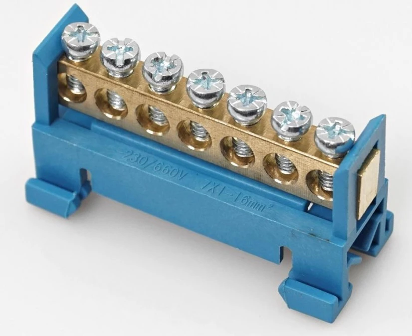 Listwa zaciskowa 7‑polowa 1‑16mm2 niebieska LZM‑B7 - obrazek 1