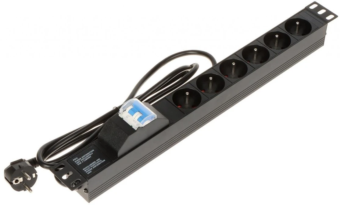 Listwa zasilająca do szaf RACK 19cali PD‑6/R‑2P 1.8m - obrazek 1
