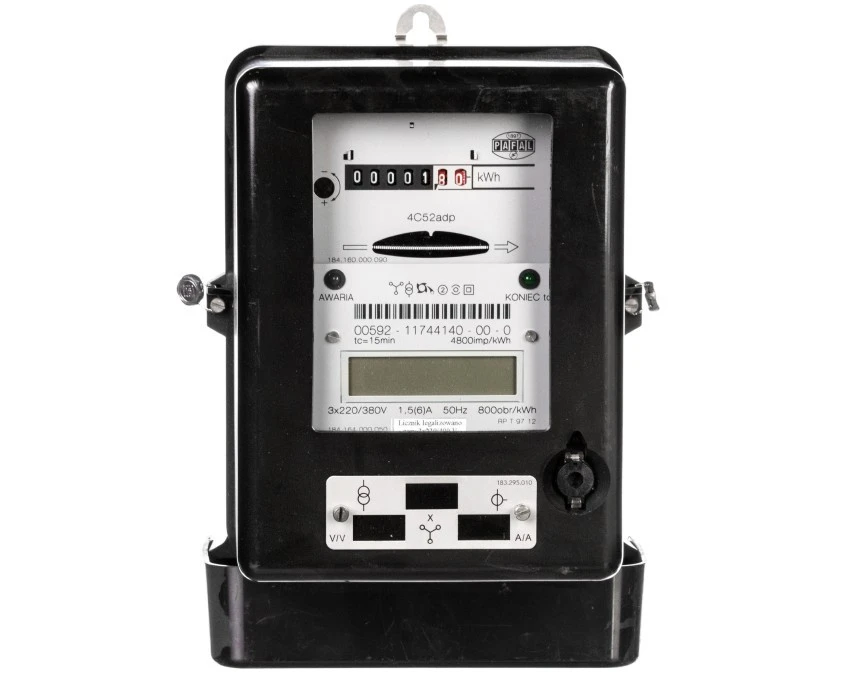 Licznik energii elektrycznej 3‑fazowy 4C52adp 1,5/6A 3x220/380V (regenerowany / legalizowany) - obrazek 1