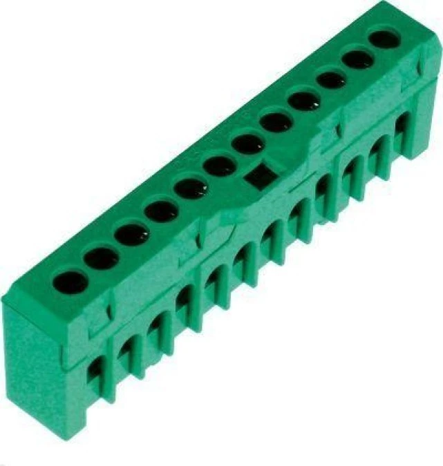 Listwa zaciskowa (1,5‑10/16)mm2, 12 otworów, zielona ESC‑QBLOK1202 003903207 - obrazek 1