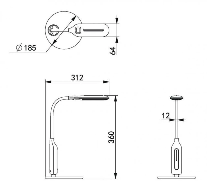 Ledowa, regulowana lampka biurkowa K‑BL1072 BIAŁY z serii MIDA K‑BL1072 BIAŁY Kaja Lighting - obrazek 2