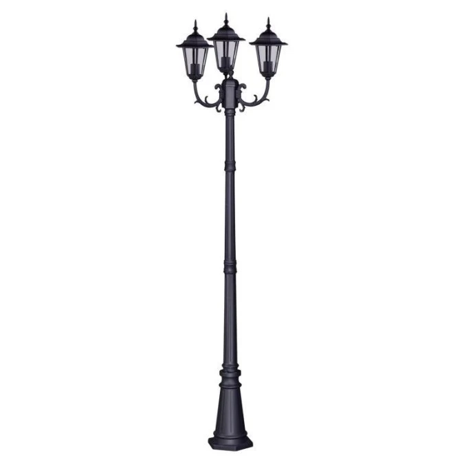 Latarnia ogrodowa STANDARD 233cm czarna, metalowa konstrukcja z szklanymi kloszami K‑7009A2/3 CZARNY Kaja Lighting