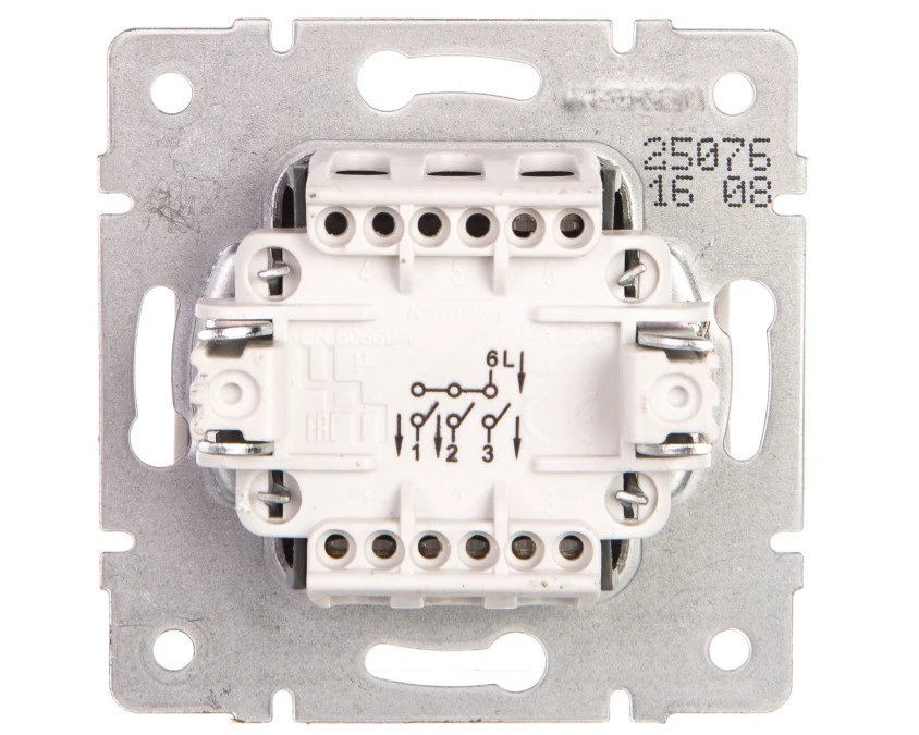 LOGI Łącznik potrójny śrubowy 10AX 250V biały 021090102 25076 - obrazek 2