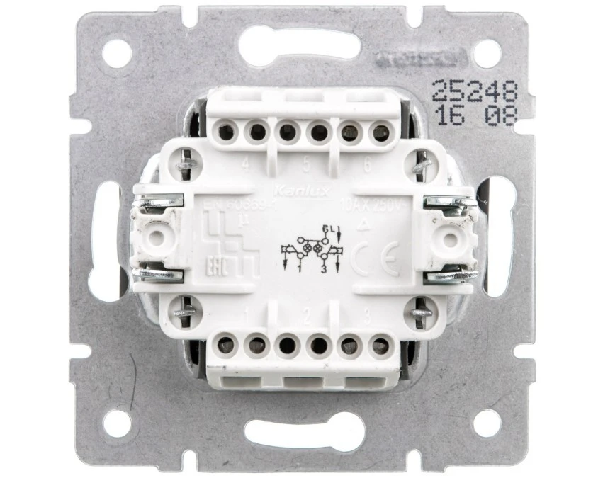 LOGI Łącznik zwierny podwójny LED śrubowy 10AX 250V grafit 021023141 25248 - obrazek 2