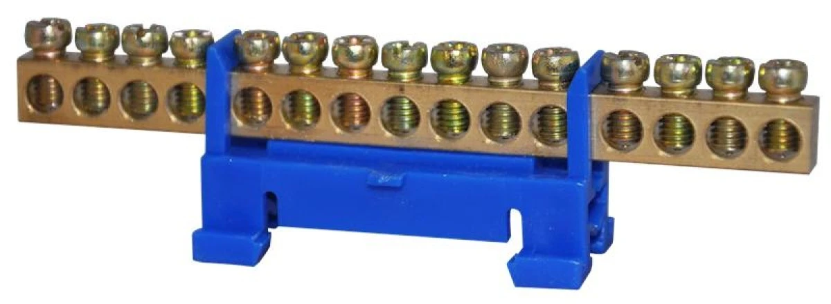 Listwa zaciskowa 15‑polowa 10mm2 TH35 niebieska LZ‑15B - obrazek 1