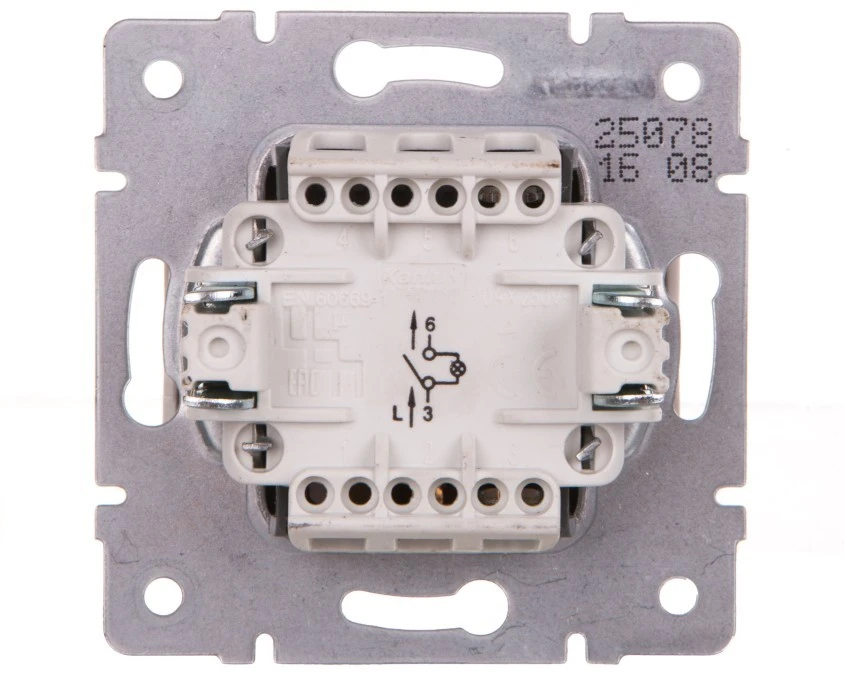LOGI Łącznik jednobiegunowy z LED śrubowy 10AX 250V biały 021110102 25078 - obrazek 2