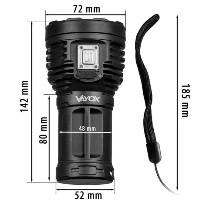 Latarka szperacz 600lm 4xLED + COB VA0114 Vayox - obrazek 3
