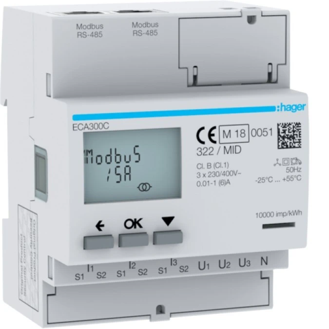 Licznik energii elektr. 3‑fazowy przekł. 1‑5A 4M AGARDIO MID agardio.measure ECA300C - obrazek 1