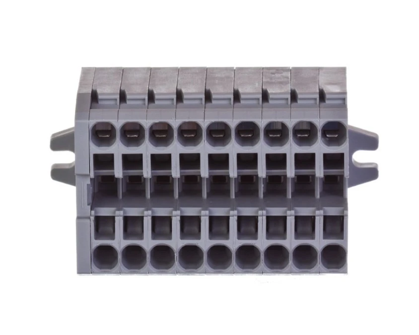 Listwa zaciskowa kompaktowa 2‑przewodowa 2,5mm2 9‑torowa z mocowaniem śrubowym szara 869‑109 - obrazek 1