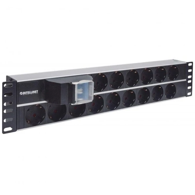 Listwa zasilająca rack 19 2u, 15x schuko, 2x wyłącznik, kabel /3 m/ - obrazek 1