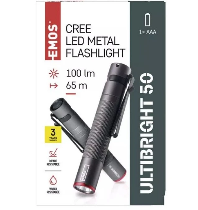 Latarka metalowa CREE LED Ultibright 50 100lm 1xAAA P3150 - obrazek 2