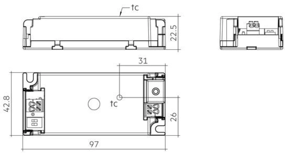 LC 42W 900‑1050mA 42V flexC SC SNC4 Zasilacz LED kompaktowy stałoprądowy nieściemnialny ESSENCE TRIDONIC - obrazek 3