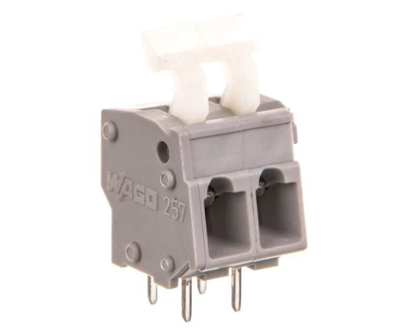 Listwa zaciskowa do płytek drukowanych 2‑torowa raster 5‑5,08mm szara 257‑452 /100szt./ - obrazek 1