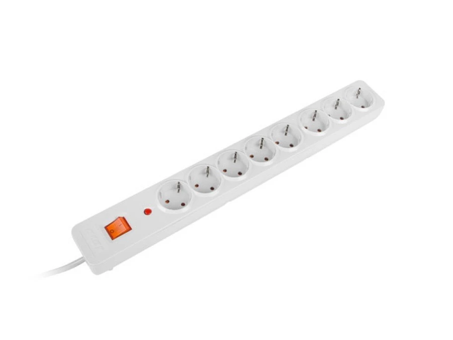 LISTWA ZASILAJĄCA ACAR X8 5M 8X SCHUKO SZARA - obrazek 1
