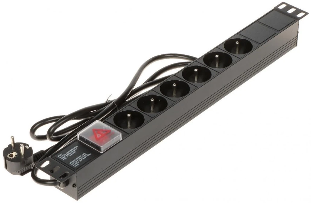 Listwa zasilająca do szaf RACK 19cali PD‑6/R - obrazek 1