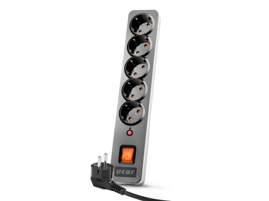 LISTWA ZASILAJĄCA ACAR X5 3M 5X SCHUKO CZARNA - obrazek 1