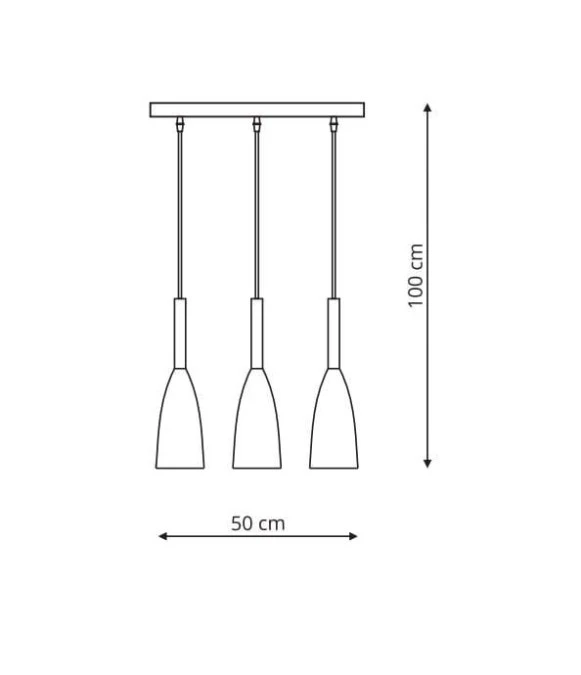 Listwa sufitowa SOLIN z trzema zwisającymi tubami złoto czarna LP‑181/3L GD Light Prestige - obrazek 2