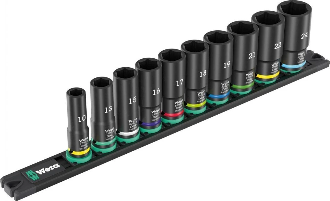 Listwa magnetyczna 9660 B Impaktor Deep 1 z zestawem kluczy nasadowych, 3/8, 10 części, WERA 05005590001