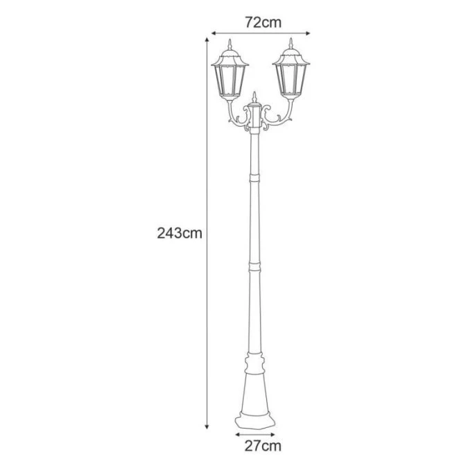 Latarnia ogrodowa zewnętrzna LOZANA, czarno złota IP44 na E27 243cm K‑7006A2/2 CZARNY Kaja Lighting - obrazek 2