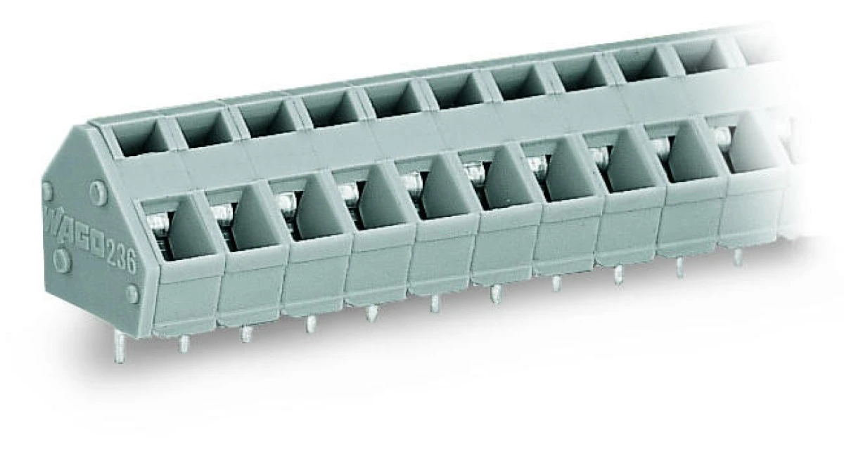 Listwa zaciskowa do płytek drukowanych 5‑biegunowa szara raster 5/5,08mm 236‑105 /45szt./ - obrazek 1