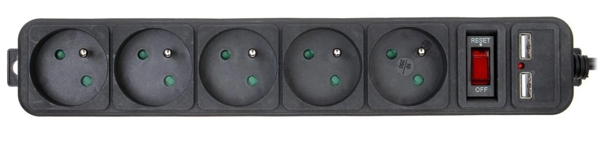 LISTWA ZASILAJĄCA AK‑SP‑05U (5 GNIAZD + 2 USB) AKYGA - obrazek 2