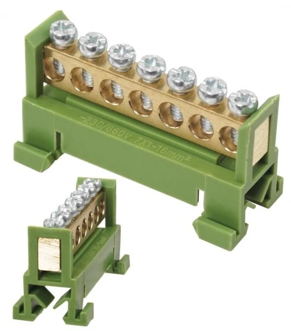 Listwa zaciskowa 7‑polowa 1‑16mm2 zielona LZM‑G7 - obrazek 2