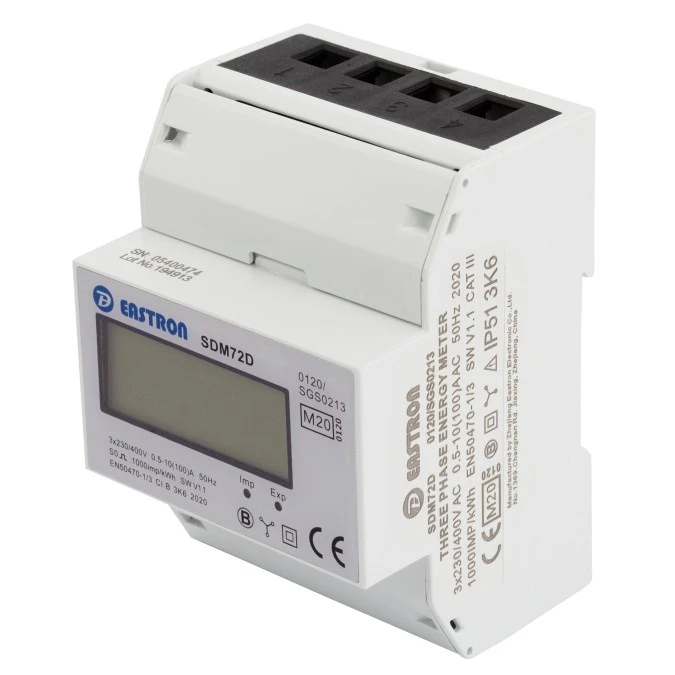 Licznik trójfazowy energii elektrycznej 4P MID LCD SDM 72D - obrazek 2