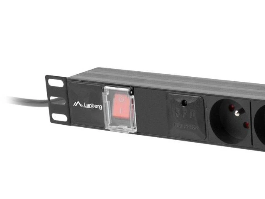 Listwa zasilająca RACK PDU 19 LANBERG 1U 16A 5X 230V PL 2M czarna PDU‑05E‑0200‑BK - obrazek 2