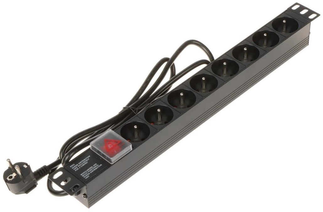 Listwa zasilająca do szaf RACK 19cali PD‑8/R - obrazek 1