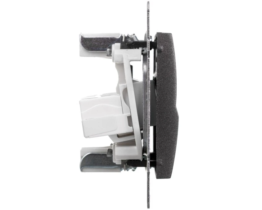 LOGI Gniazdo teleinformatyczne (RJ45 Cat 5e+RJ11) Grafit 25289 - obrazek 3