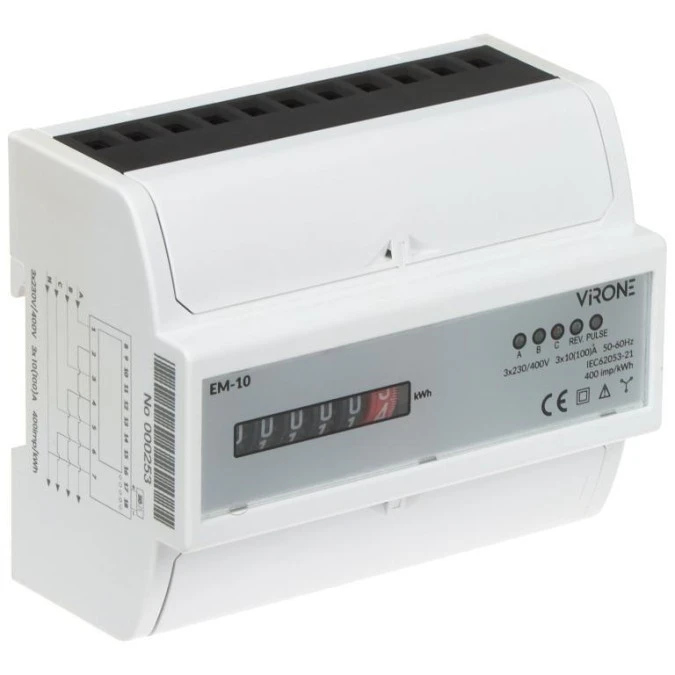 LICZNIK ENERGII ELEKTRYCZNEJ EM‑10 TRÓJFAZOWY, ANALOGOWY - obrazek 1
