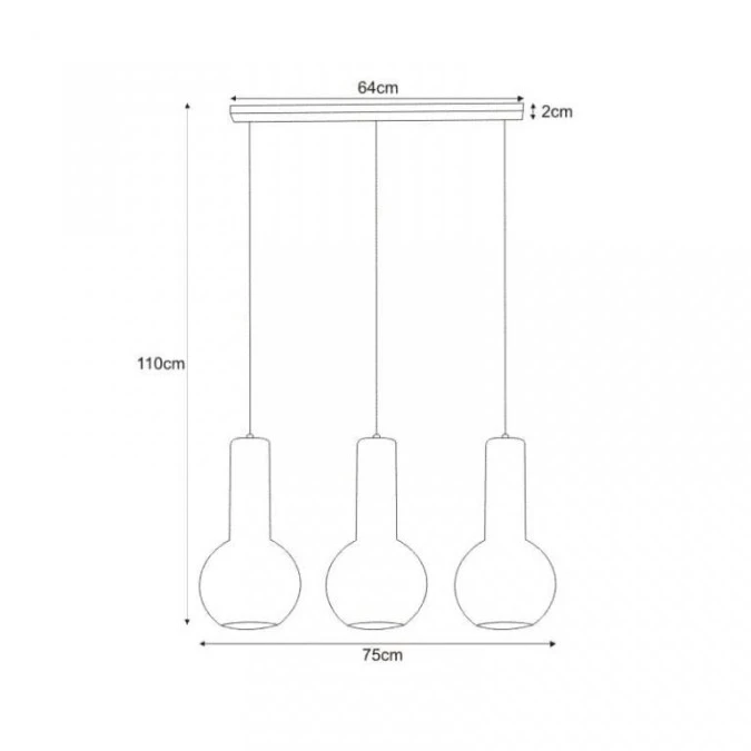 Listwa biała z wiszącymi drucianymi lampami z serii ARVI WHITE K‑4526 Kaja Lighting - obrazek 2