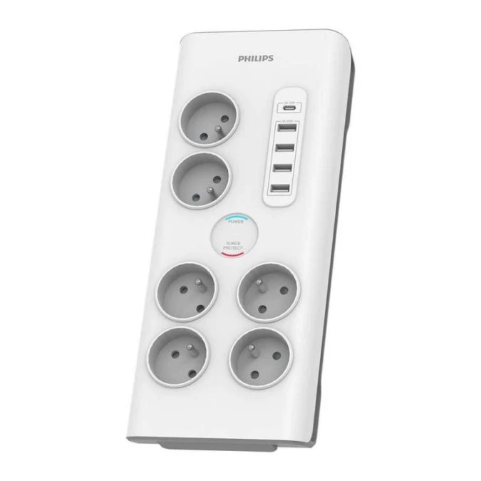 Listwa przepięciowa 6 gniazd +USB C Philips SPN7060WA/60 - obrazek 1