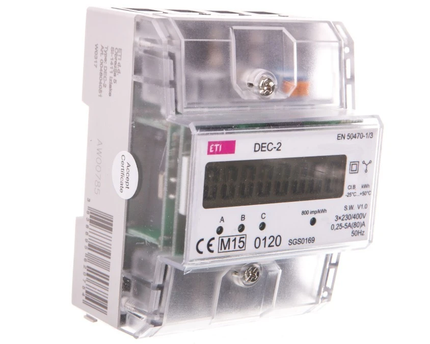 Licznik energii elektrycznej 3‑fazowy 3x63A 3x230/400V AC+N IP20 DEC‑2 004804051 - obrazek 1