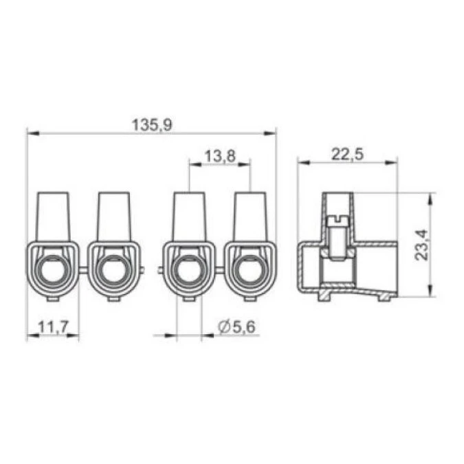 Listwa zaciskowa gwintowa MT 506 ‑ 6 mm² ‑ 10‑torowa - obrazek 2