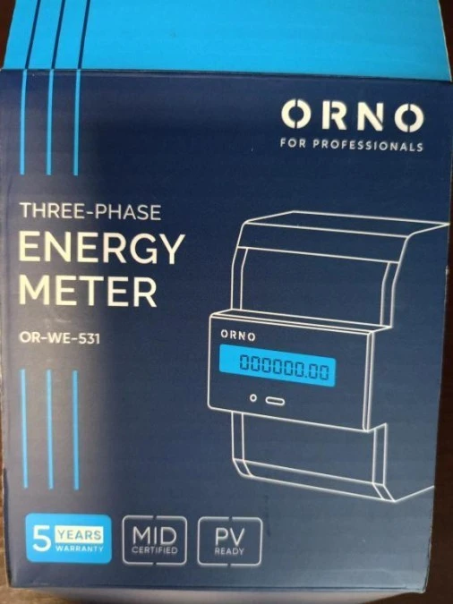 Licznik energii elektrycznej 3‑fazowy 80A, MID, 3 moduły, DIN TH‑35mm,OR‑WE‑531 - obrazek 2