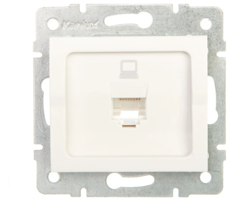 LOGI Gniazdo komputerowe pojedyncze (RJ45Cat 5e Jack) Biały 25108 - obrazek 1