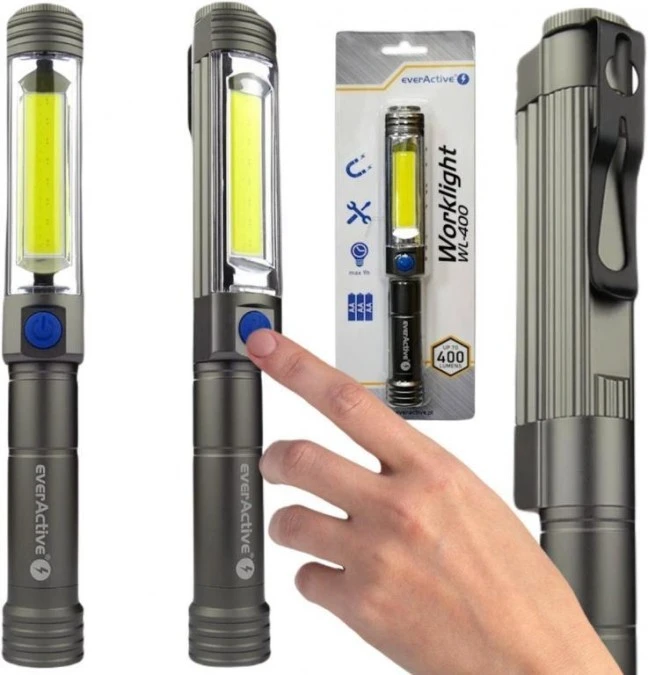 Latarka warsztatowa inspekcyjna COB LED everActive WL‑400 5W 400 lumenów IP54 z magnesem - obrazek 1