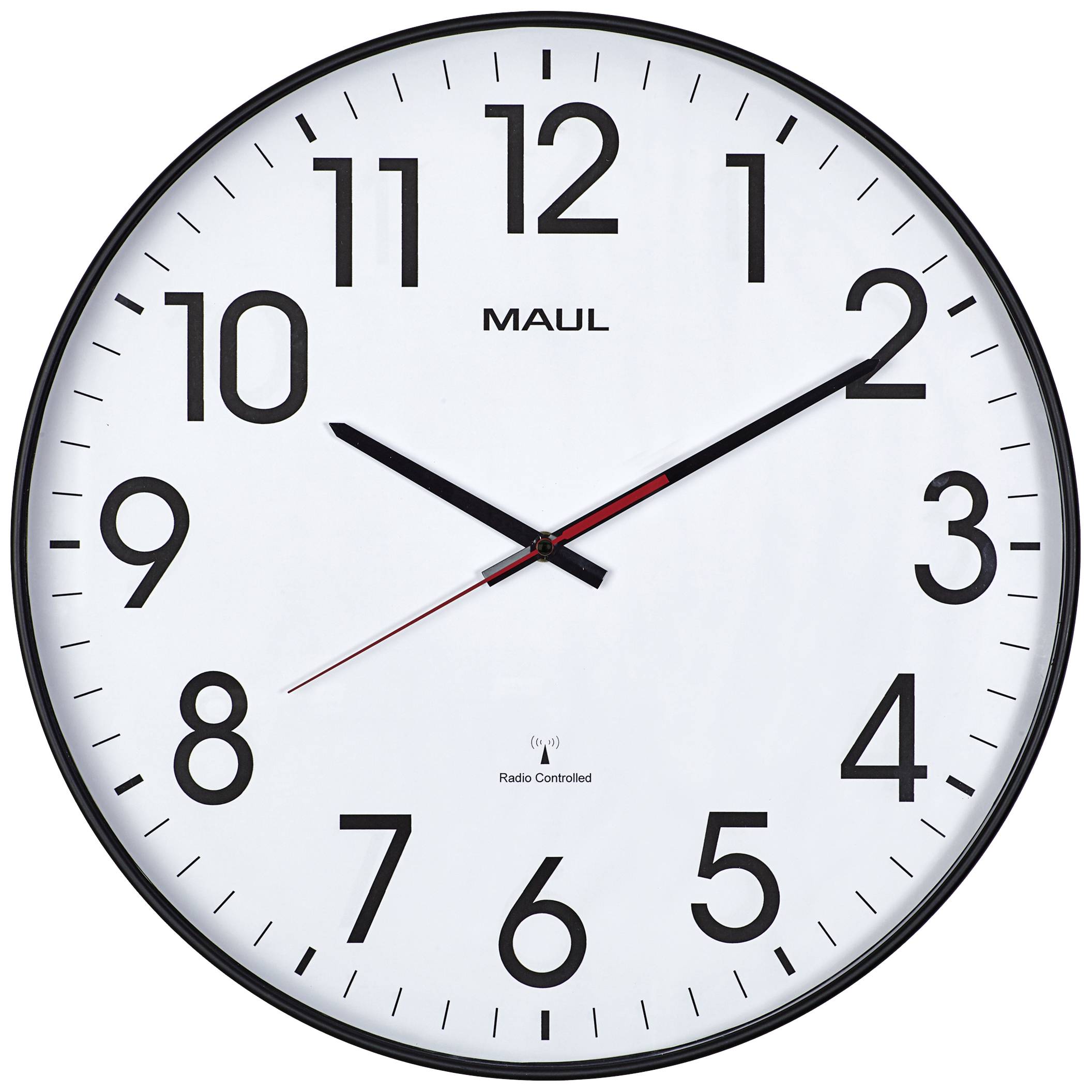Maul 9054890 Sterowany radiowo Zegar ścienny 47.7 cm x 54 mm czarny cicha praca mechanizmu - obrazek 1