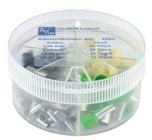 Vogt Verbindungstechnik 737047 Zestaw końcówek rurkowych 4 mm², 6 mm², 10 mm², 16 mm² z częściową izolacją szary, czarny - obrazek 1