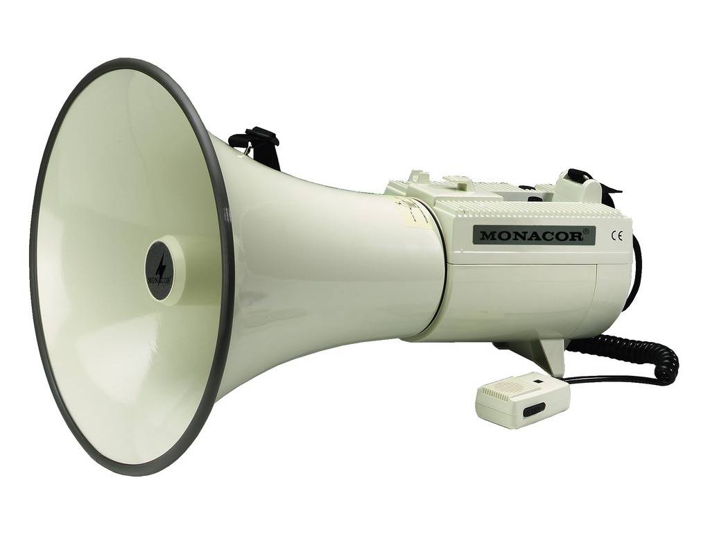 Megafon Monacor TM-45 z mikrofonem ręcznym, zintegrowane dźwięki - obrazek 1