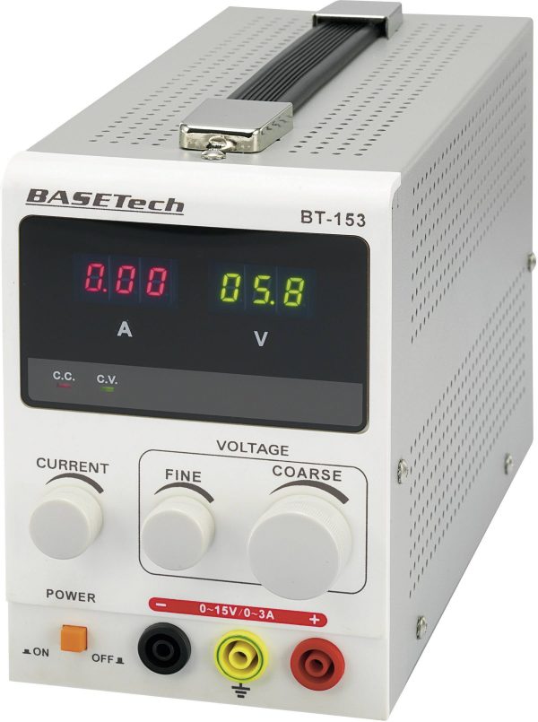 Zasilacz laboratoryjny regulowany Basetech BT-153 0 – 15 V/DC 0 – 3 A 45 W