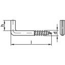 TOOLCRAFT 159604 Hak prosty, wkręcany 40 mm stal galwanizowana ocynk. 100 szt. - obrazek 1