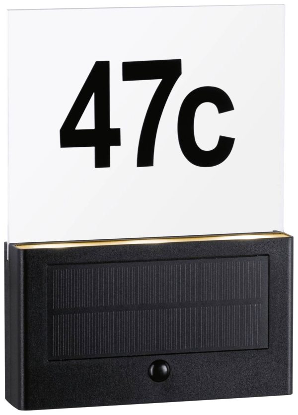 Podświetlany numer domu, solarny Paulmann Neda IP44 2200K 94725 1 W 30 lm IP44