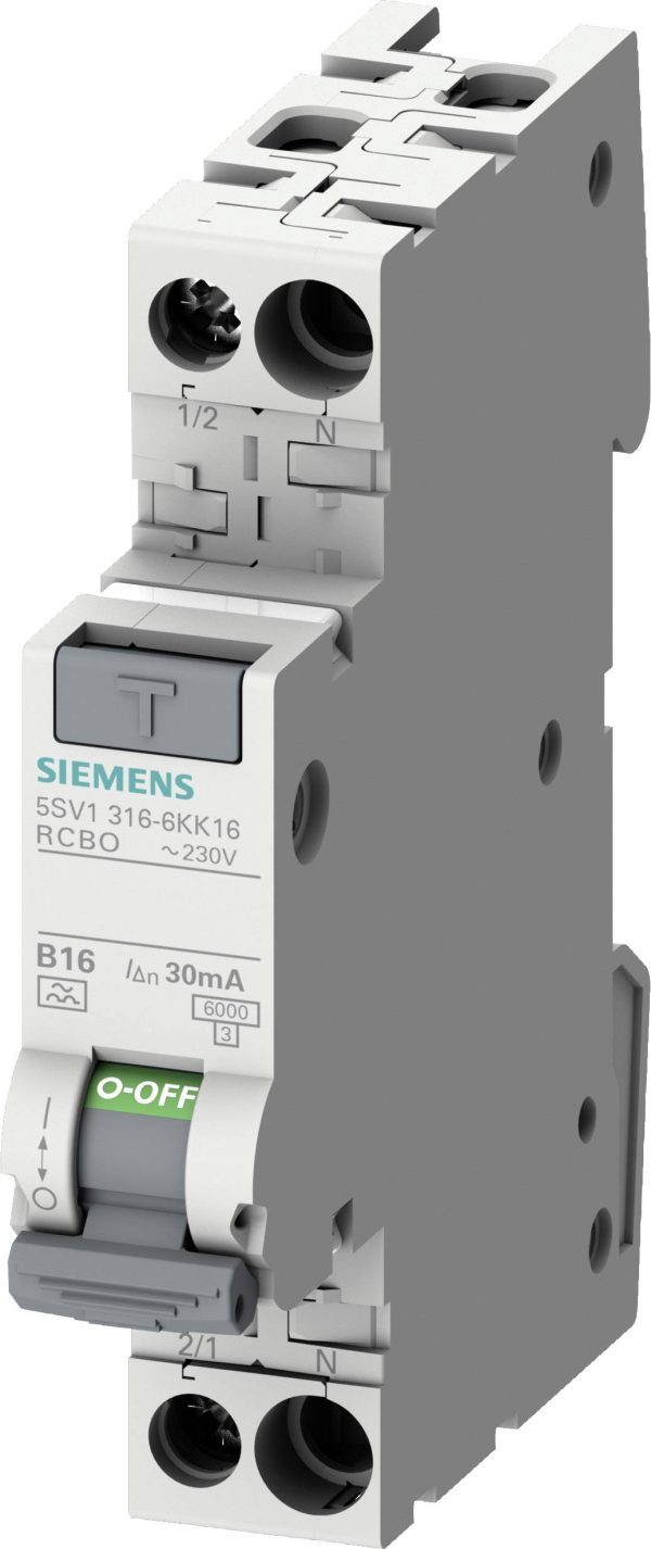 Wyłącznik różnicowoprądowy/automatyczny Siemens 5SV13166KK06 2 styki 6 A 0.03 A 230 V