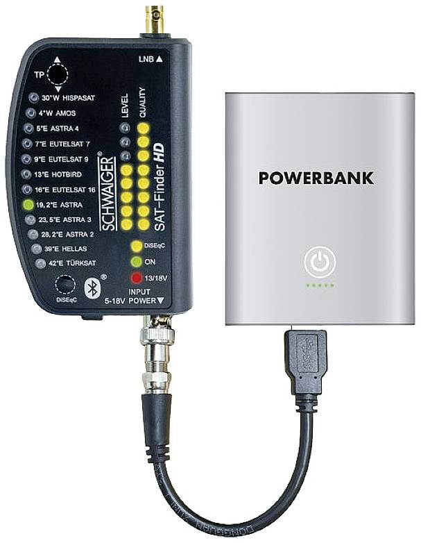 Schwaiger Sat Finder HD + Powerbank Wykrywacz sygnału satelitarnego - obrazek 1