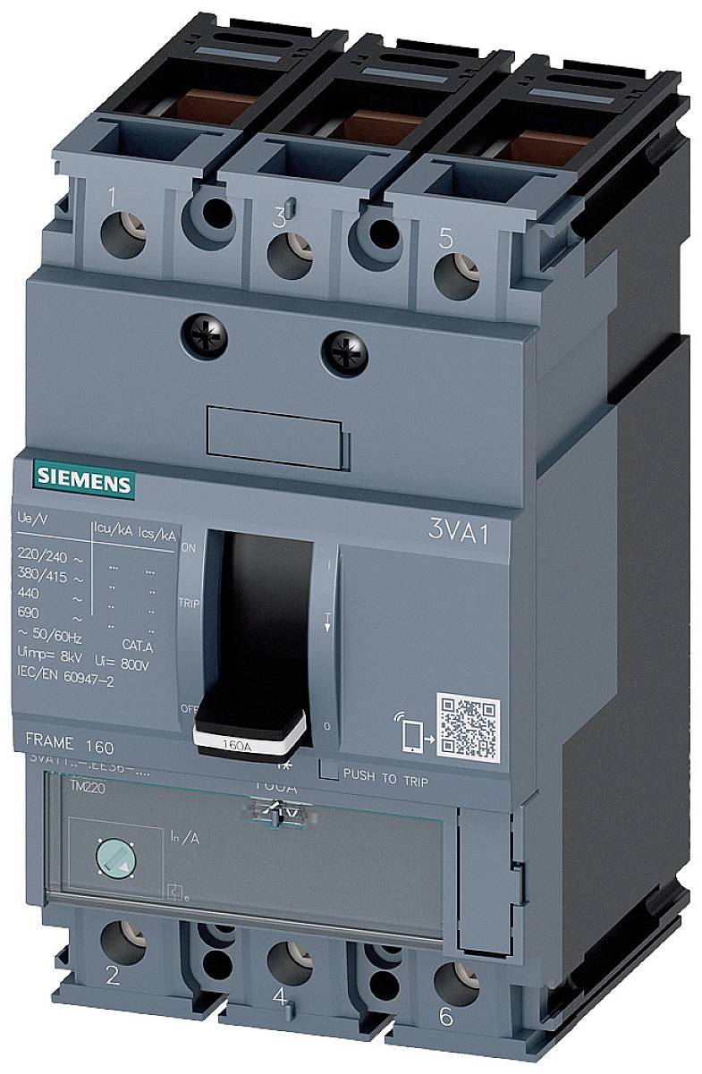 Wyłącznik zasilania Siemens 3VA1132-5EE36-0AA0 Zakres ustawienia (Prąd): 22 - 32 A Maksymalne napięcie przełączania: 690 - obrazek 1