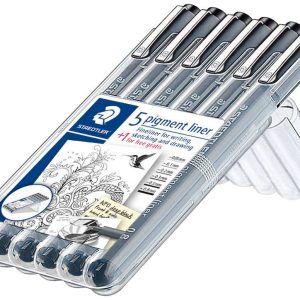 Staedtler pigment liner 5+1 Set 308 SB6P Cienkopis czarny 0.05 mm, 0.1 mm, 0.2 mm, 0.3 mm, 0.5 mm, 0.8 mm 6 szt.